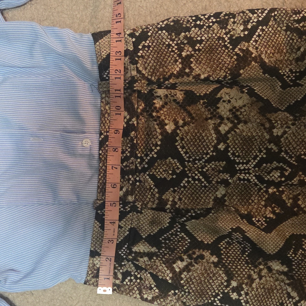 Altuzarra Pinstripe Blue and Brown Snakeprint Career Office Dress - Picture 13 of 15